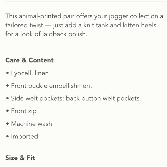 EUC Anthropologie Tamarind Trouser Joggers PETITE - Picture 2 of 4